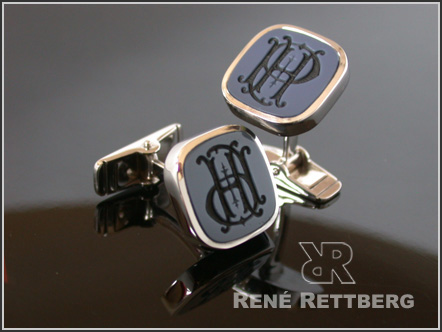Individuelle Manschettenkn&ouml;pfe mit Monogrammgravur