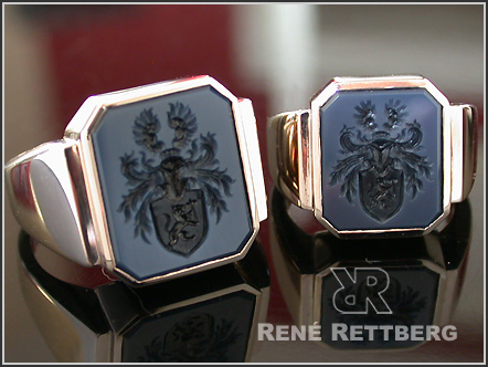 Siegelring mit achteckigem Stein
