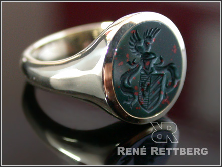 Siegelring mit Onyx, schwarz
