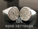 Reliefwappenringe aus 925/˚˚˚ Sterlingsilber