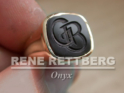 Monogrammring für Herren mit anikem Onyx